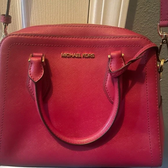 Michael Kors Burgundy Leather Satchel - Picture 3 of 4